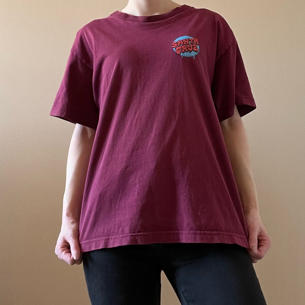 Santa Cruz burgundy graphic tee: youth XL